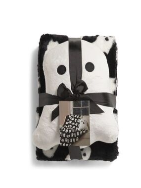 New Storehouse 2 Piece Faux Fur Blanket & Ghost Pillow